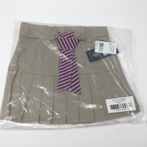 US Polo Assn Girls Sz 4 Khaki Scooter Skirt Skort - Picture 4 of 5